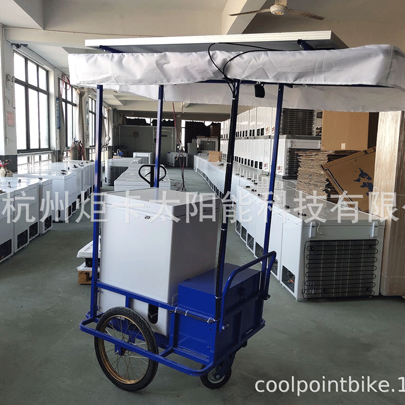 人力三轮车地摊载货冷冻食品直供人力手推三轮冰淇淋车