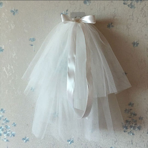 Veil internet celebrity photo props bow small veil fluffy multi-layer simple travel photo veil headdress super fairy style