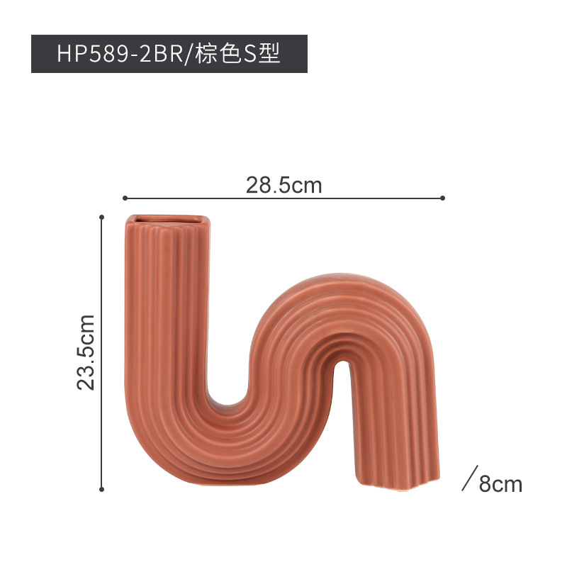 Nórdico geométrico Cerámica Arte florero moderno minimalista salón TV gabinete diseñador creativo decoración adornos