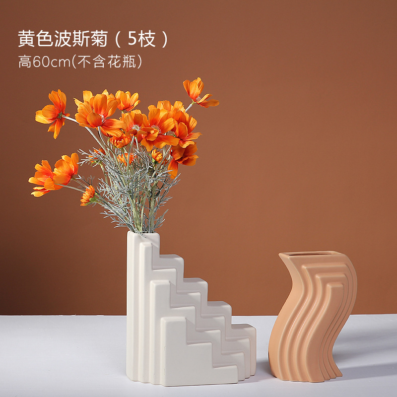 Nórdico geométrico Cerámica Arte florero moderno minimalista salón TV gabinete diseñador creativo decoración adornos