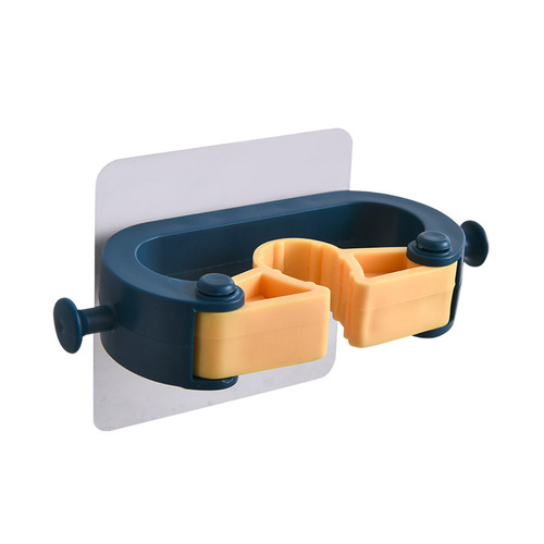 Two-color powerful mop rack, punch-free plastic mop clip, traceless hanging rack, wall kitchen storage rack hook