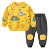 Fashionable sports suit for elementary school students, cute design set for boys, children's clothing, loose fit, long sleeve