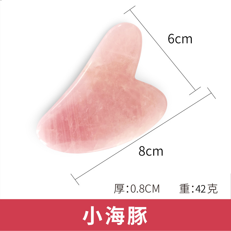 Herramienta de Jade Rosa para Masaje Facial, Forma de Pez y Triángulo