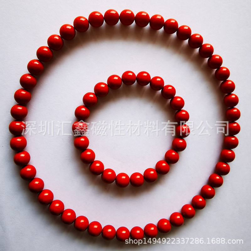 供应6mm珊瑚红稀土无绳项链 墨绿色 宝石蓝 紫檀色 黑色 稀土项链