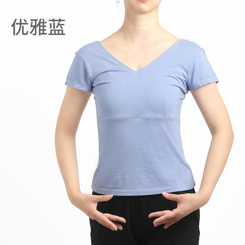 Ropa de yoga para adultos Top manga corta aeróbicos Top correr Cruz deportes fitness camiseta danza ejercicios