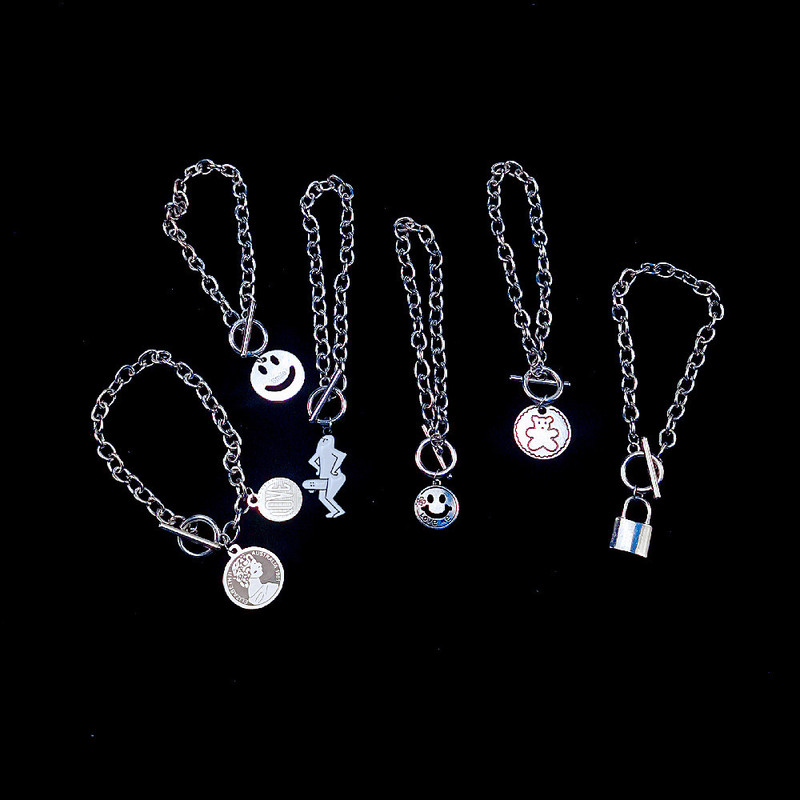 European and American fashion hip-hop fashion personality ins bracelet female cold style niche design Korean style all-match student male