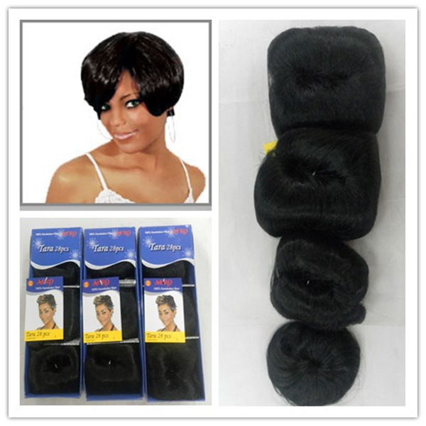Tara 28Pcs Premium Quality Mixed Hair Wigs # 1 Black Color Long Curly Hair Direct from the Manufacturer