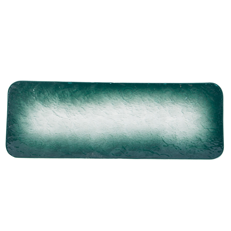 Estilo japonés simple patrón de piedra Placa de sushi hogar creativo de cerámica placa rectangular Placa de postre Hotel personalizado vajilla Nórdica