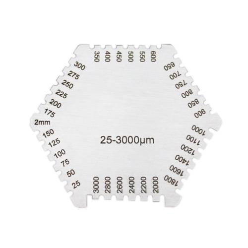 Stainless Steel Hexagonal Wet Film Comb Paint Coating Wet Film High Precision Thickness Gauge Square Comb Rule Wet Film Card Wet Film Sheet