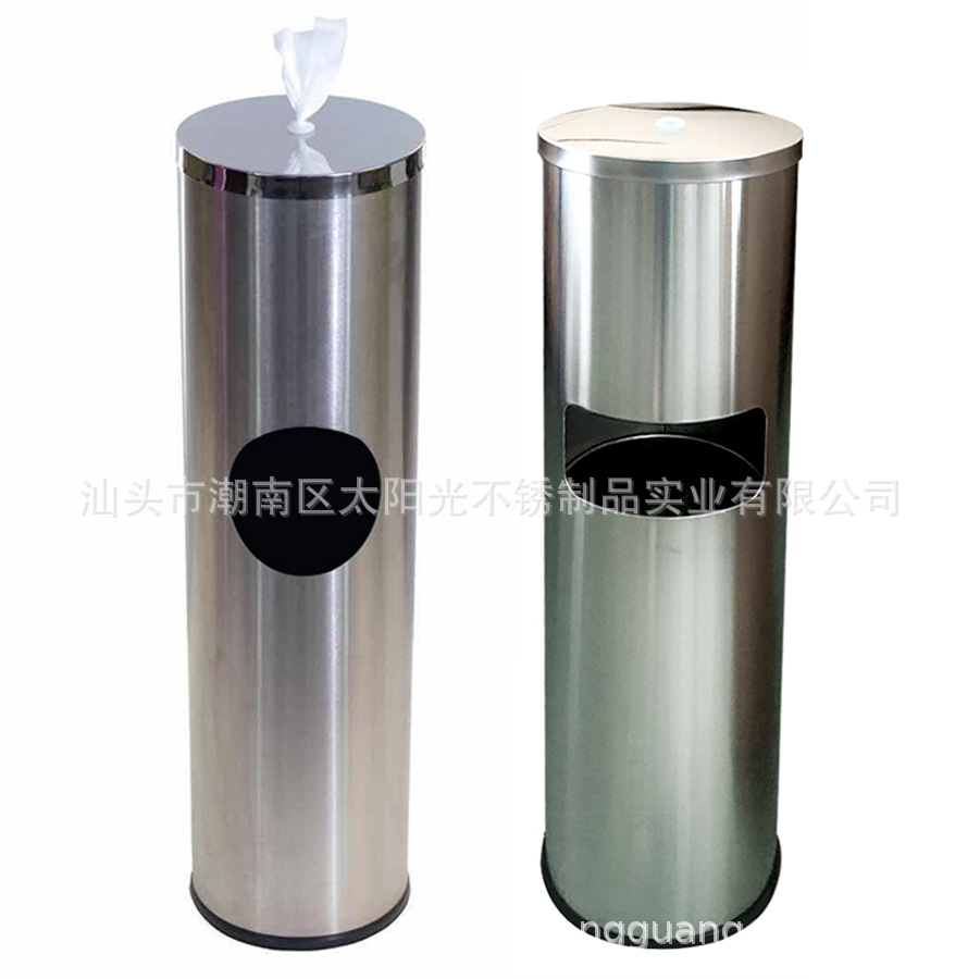 不锈钢湿巾桶带垃圾桶用于健身房机场酒店超市公共环卫可回收