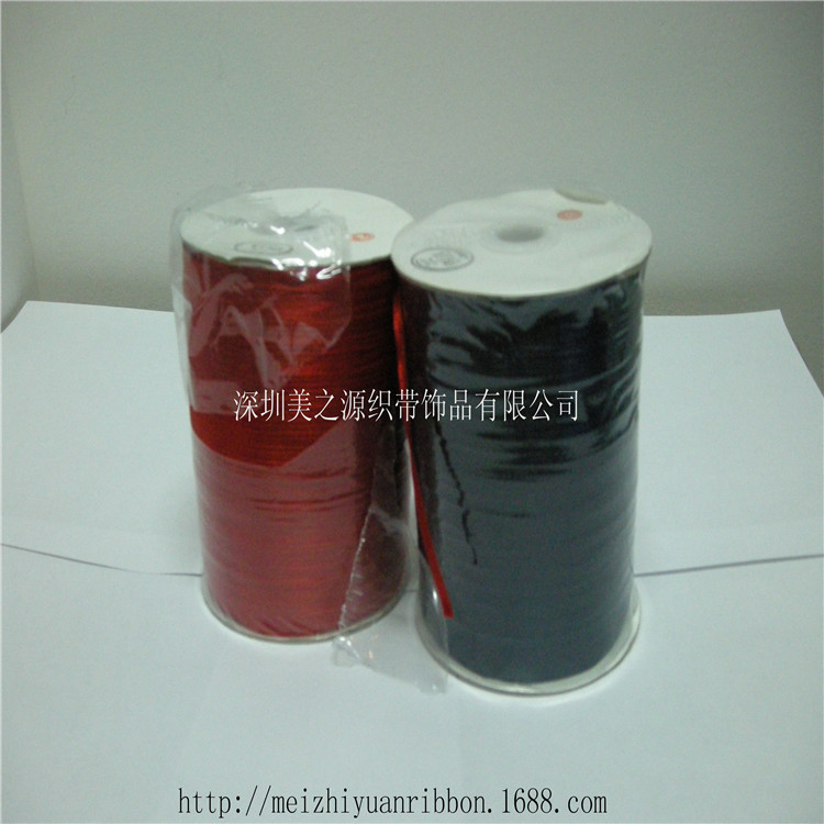 3MM宽红色双面丝带黑色细款涤纶带彩色糖果带衣帽服饰标签吊牌带