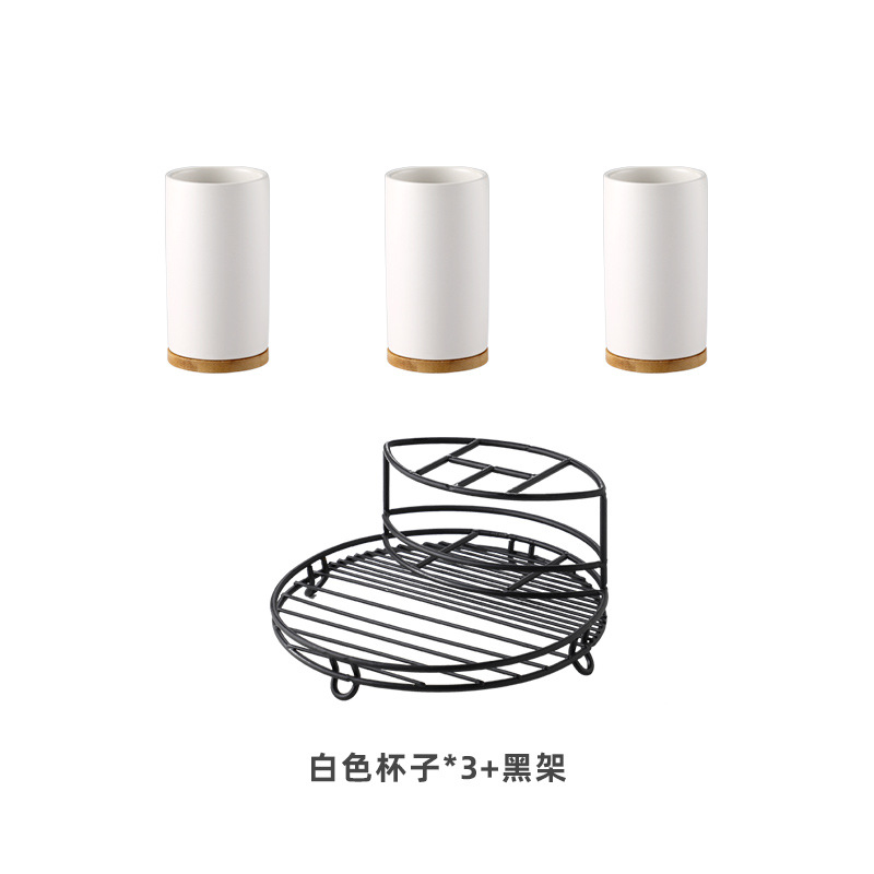 Nórdico hogar simple ins cerámica pareja cepillado taza de lavado traje almacenamiento rack suministros Baño