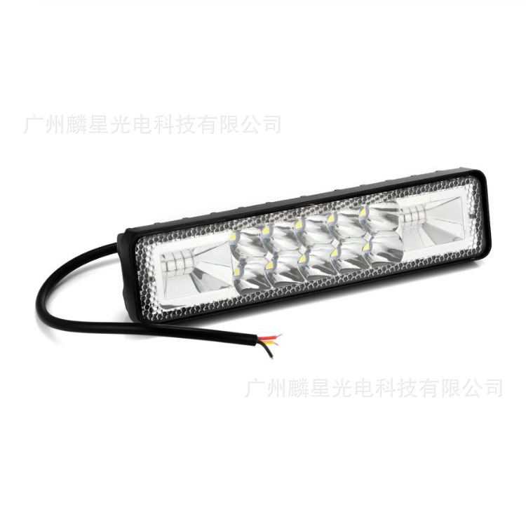 Lote directo de fábrica de luces LED de coche de una sola palabra doble fila 16 cuentas led48W Luz de inspección de luz de trabajo de tres colores