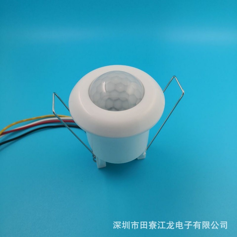 小嵌入开孔40MM人体红外智能可调延时感应开关四线带消防现货厂家