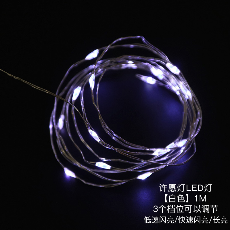 Decoración floral para el Día de San Valentín, luz ambiental, empaque de rosas, ramo de piruletas, luz de alambre de cobre, luz LED