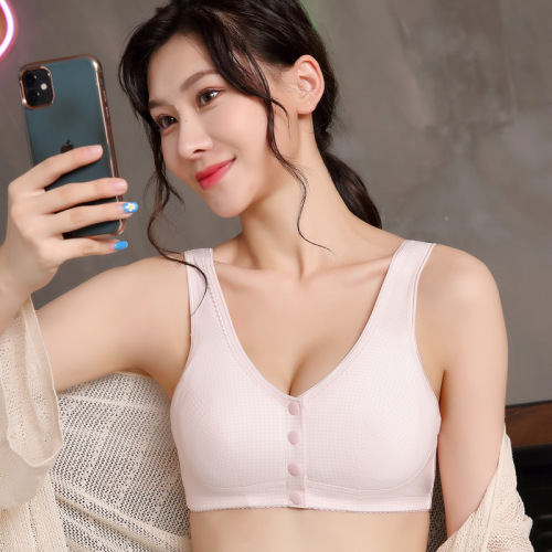 Prosthetic breast bra vest-style post-mastectomy underwear two-in-one bra summer front button cotton without steel ring