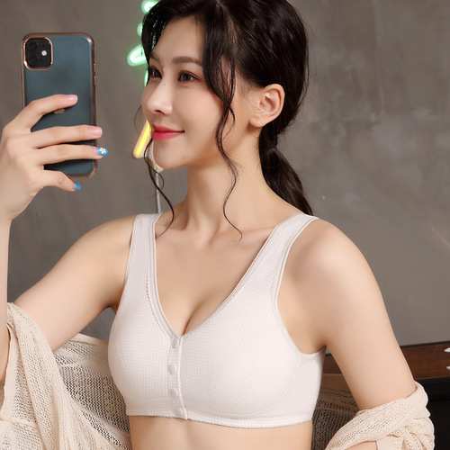 Prosthetic breast bra vest-style post-mastectomy underwear two-in-one bra summer front button cotton without steel ring