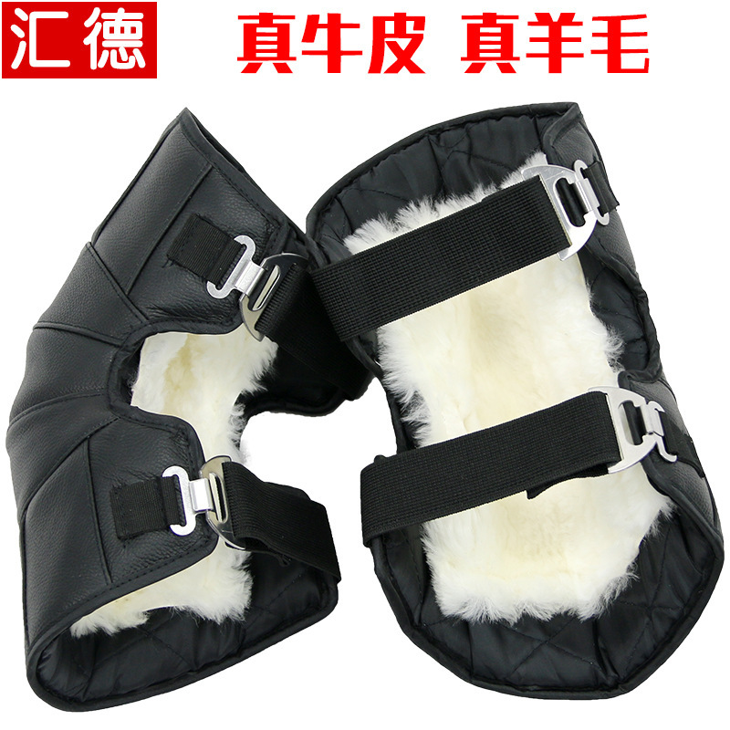 Genuine Leather Wool Electric Vehicle Knee Pads, Windproof, Windproof and Coldproof, Winter Cycling Short Motorcycle Leg Pads for Women and Men Genuine Leather Wool Electric Vehicle Knee Pads, Windproof, Windproof and Coldproof, Winter Cycling Short Motorcycle Leg Pads for Women and Men