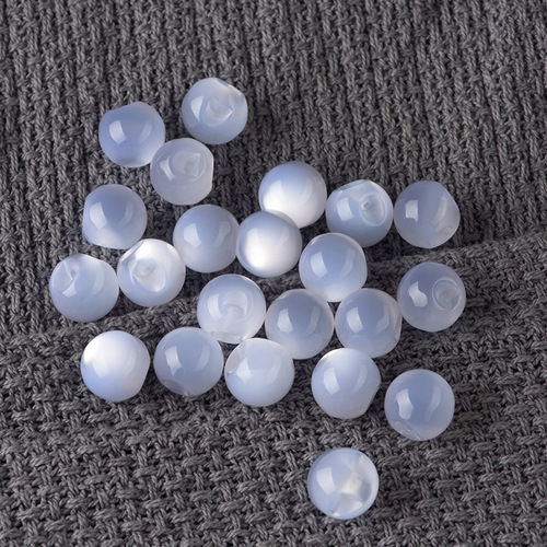 Qipao round bead buttons retro Chinese style Tangzhuang accessories pearlescent resin imitation jade with offset holes Chinese style buttoned fasteners