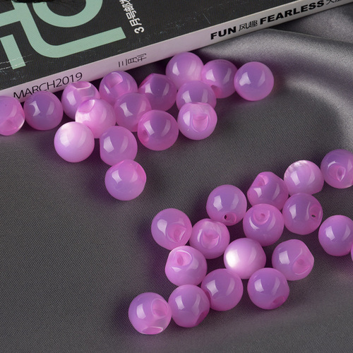 Qipao round bead buttons retro Chinese style Tangzhuang accessories pearlescent resin imitation jade with offset holes Chinese style buttoned fasteners
