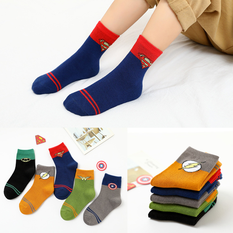 Children's socks, spring and autumn cotton socks, mid-calf cartoon style, for boys and girls, big and small children, autumn and winter socks for babies, cute and fun.