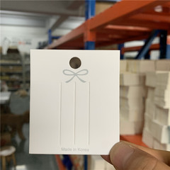 kp126 about 100 Korean style hair clip packaging cardboard white bow small square card tag paper card wholesale