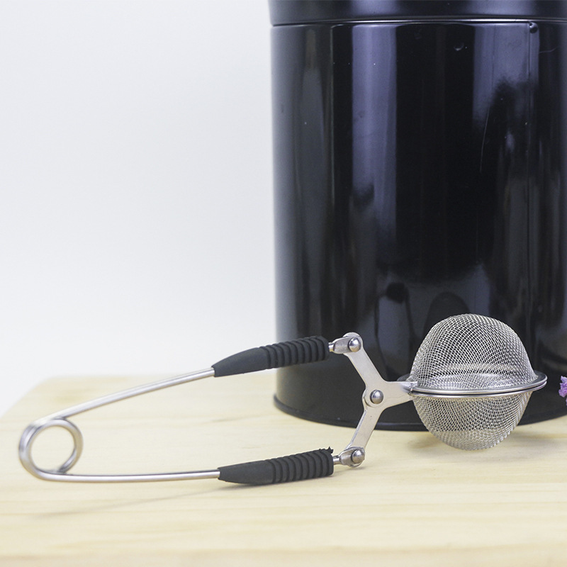 Mr. Tea's New Rubber Plastic Mesh Tea Ball with Handle, Diameter 4.5cm, Fine Mesh Tea Infuser for Matcha