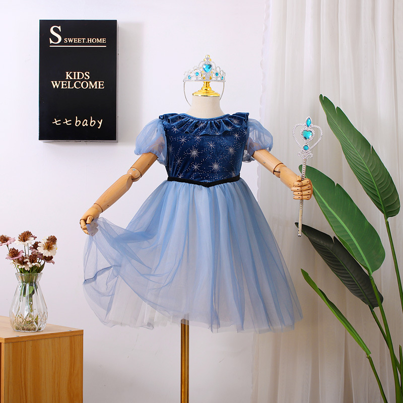 Aisha Princess Dress Girl's Summer Dress Puffy Yarn Children's Dress Summer Frozen Stylish Aisha New Style