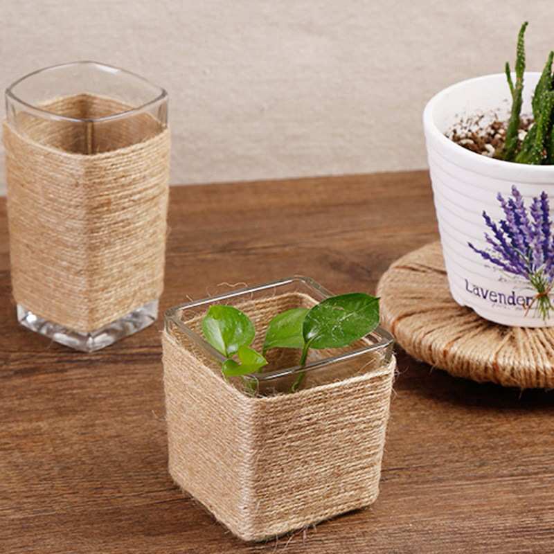 Cuerda de cáñamo cuerda material de DIY espesor tejido a mano flor bolsa flor cinturón decoración hilo de cáñamo cuerda de encuadernación estilo retro