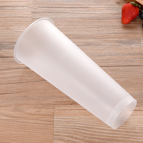 Mingxing 90mm Thickened Matte Finish Tall Disposable Milk Tea Cups, Plastic Beverage Packaging Cups, Injection-Molded Cups with Custom Printing