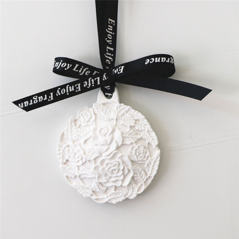 Style Embossed Car Pendant Internet Celebrity Car Aroma Diffuser Plaster Pendant Interior Rearview Mirror Decoration