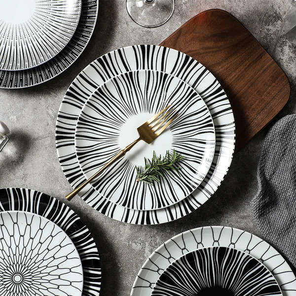 Nordic panel tableware simple creative western dining disk intropro…