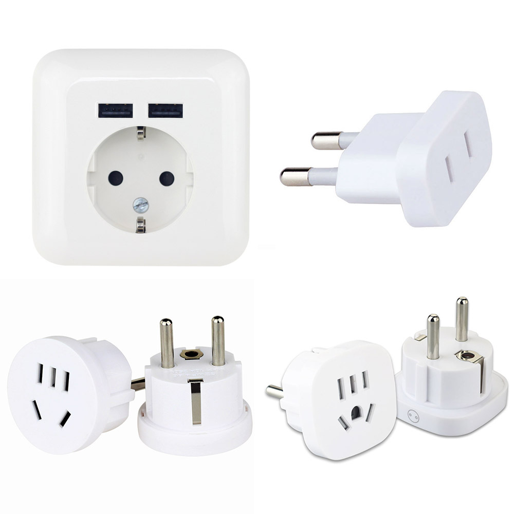 欧规转接头德标转换头 欧洲西班牙德国法国俄罗斯转换插座转换器