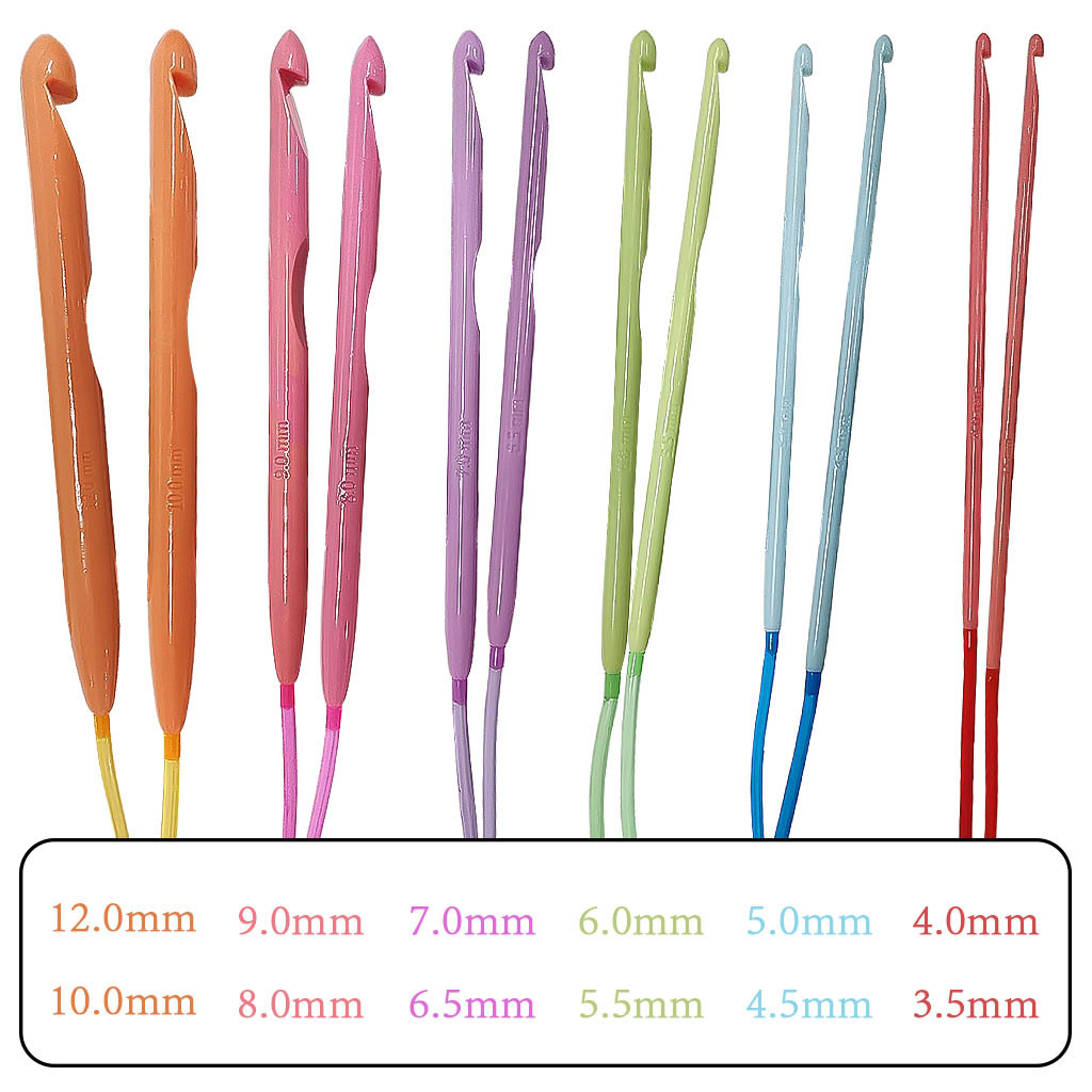 Herramienta de punto aguja suéter plástico afgano alfombra ganchillo 1,2 m largo 12 unidades un conjunto bolsa