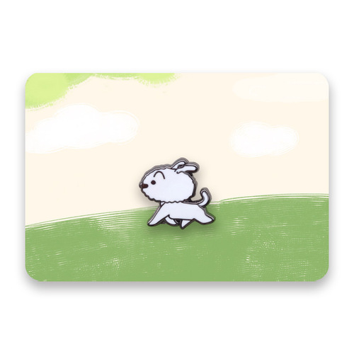 Xiaoxin Dog Walking Badge Brooch Little White Shark Flying Crane Sun Creative Cartoon Gift Chain White Cloud Brooch