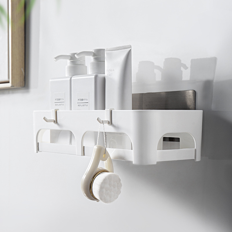 Estante de almacenamiento de baño sin perforaciones Estante de almacenamiento de baño montado en la pared Estante de almacenamiento de lavabo Estante de almacenamiento de baño