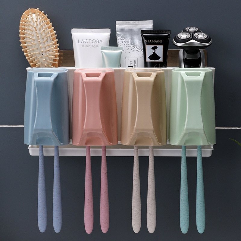 Baño montado en la pared cepillo de dientes titular traje cepillo de dientes titular montado en la pared taza cepillo de dientes taza Baño de almacenamiento