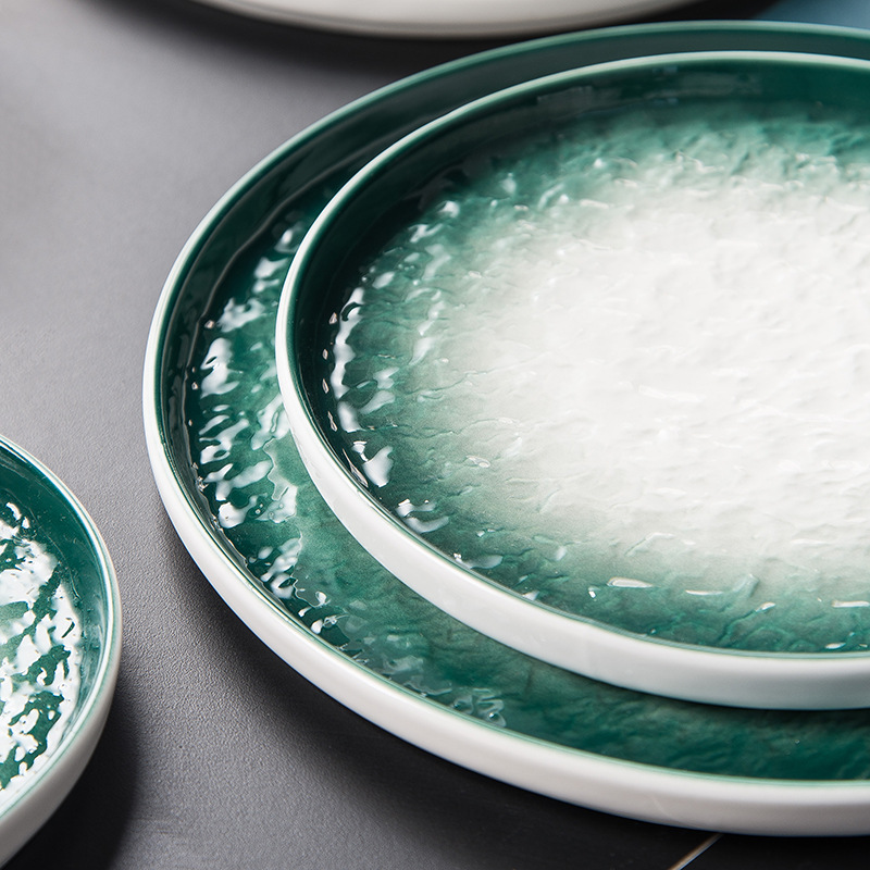 Creativa de estilo Japonés restaurante placa de cerámica placa Occidental filete Placa de desayuno plato hogar plato de pasta vajilla personalizada