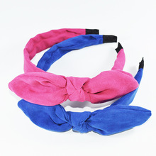 发饰 韩版 麂皮绒鹿皮绒兔耳朵发箍 秋冬新款布艺手工发箍混批