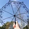 Transparent umbrella female folding is like a summer flower white goddess net red umbrella Mori creative student fully automatic transparent umbrella