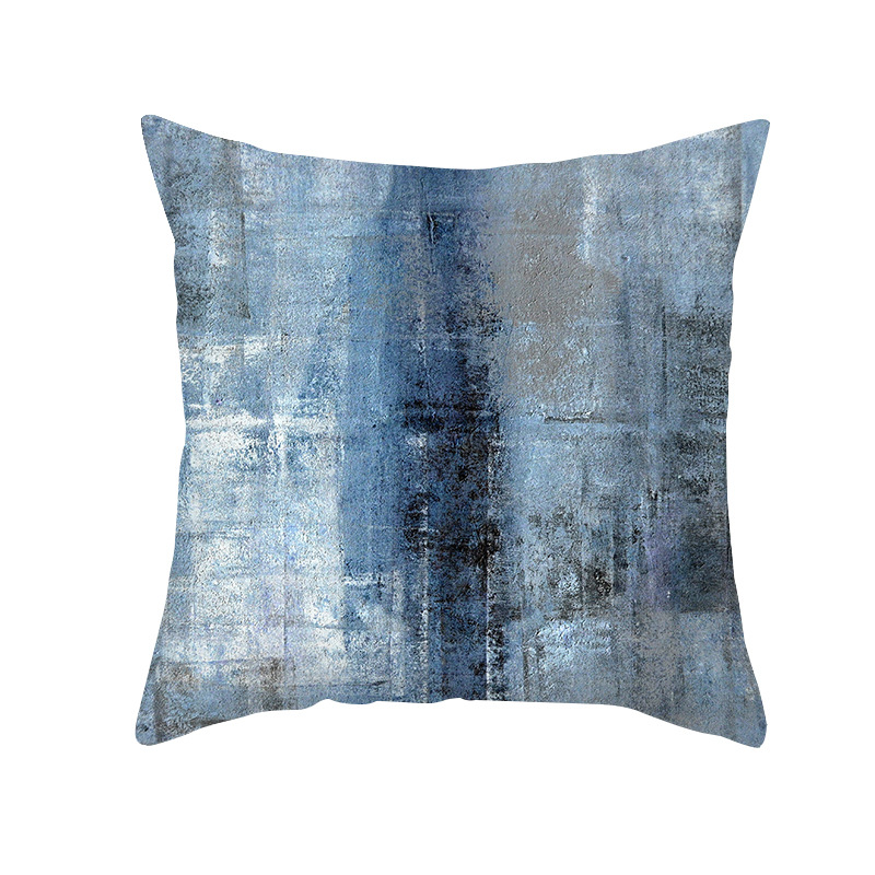 Shopee Popular Household Products Sofa Pillow Case Abstract Peach Skin Pillow Case Watercolor Printing Cushion Cover