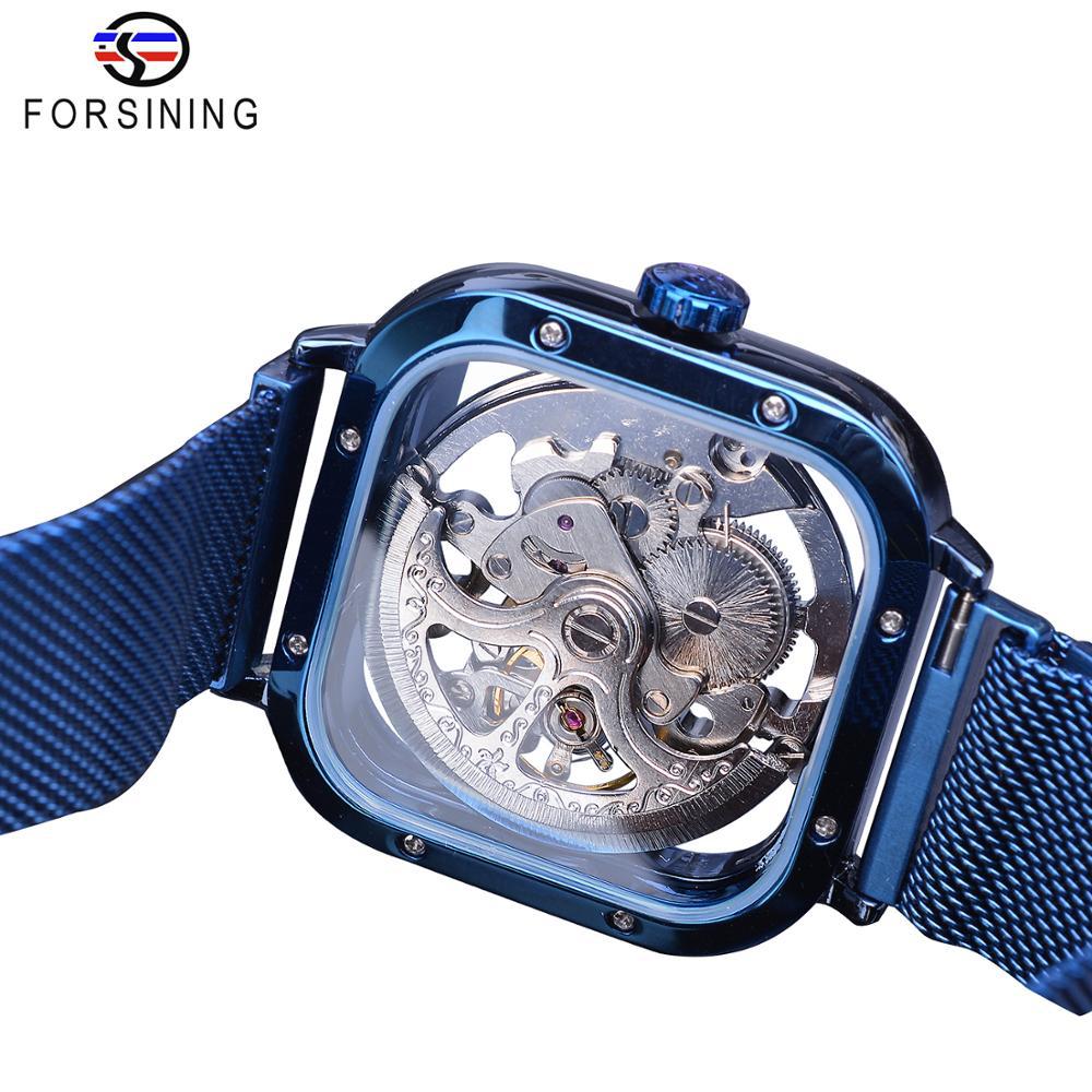 Men's Square Automatic Magnetic Watch With Multiple Color Options, Creative Mechanical Watch, One-Piece Dropshipping_voghion.com