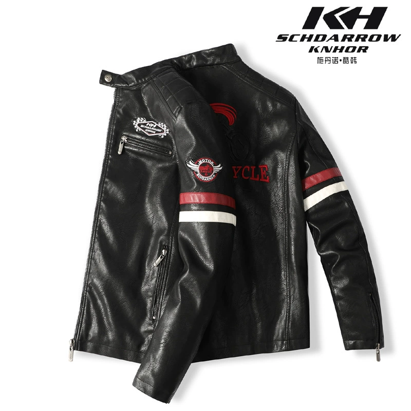 Поколение осенне-зимних мужских кожаных европейских и американских больших размеров из искусственной кожи, брендовая Толстая Уличная мотоциклетная Одежда для мальчиков Tide