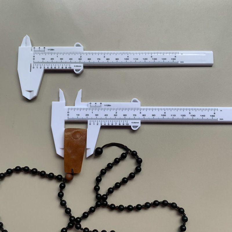 热销0-150MM塑料游标卡尺 古玩测量尺 核桃尺 测量佛珠尺 测量尺