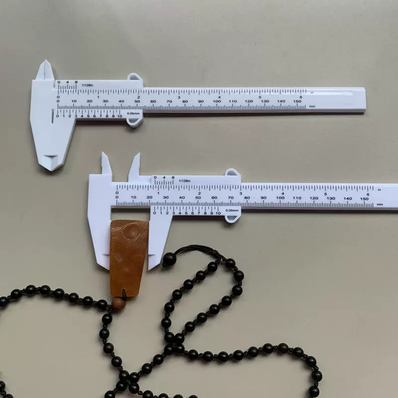 热销0-150MM塑料游标卡尺 古玩测量尺 核桃尺 测量佛珠尺 测量尺