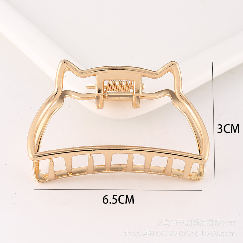 Pinza de Pelo Estilo Coreano, Accesorio para el Cabello con Revestimiento Electrolítico de Aleación, Pinza de Tiburón Grande, Simple y Moderna para Mujer