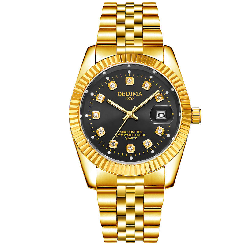 남자의 풀 골드 벨트 블랙 페이스