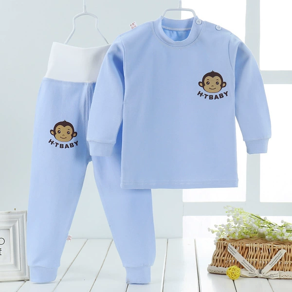 Blooming high waist blue monkey