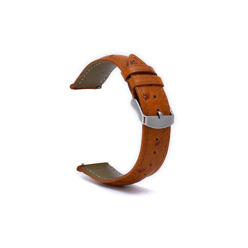 Nuevo Comercio exterior avestruz patrón primera capa de cuero genuino correa de piel de vaca liberación rápida oído adecuado para correa inteligente de varias marcas