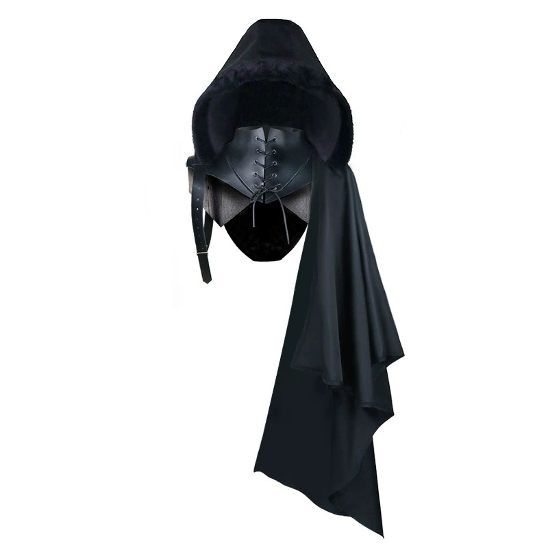 Юношеский Gothic плащ Cape, капюшон с капюшоном или без, плечо из искусственной кожи, костюм на Хэллоуин
